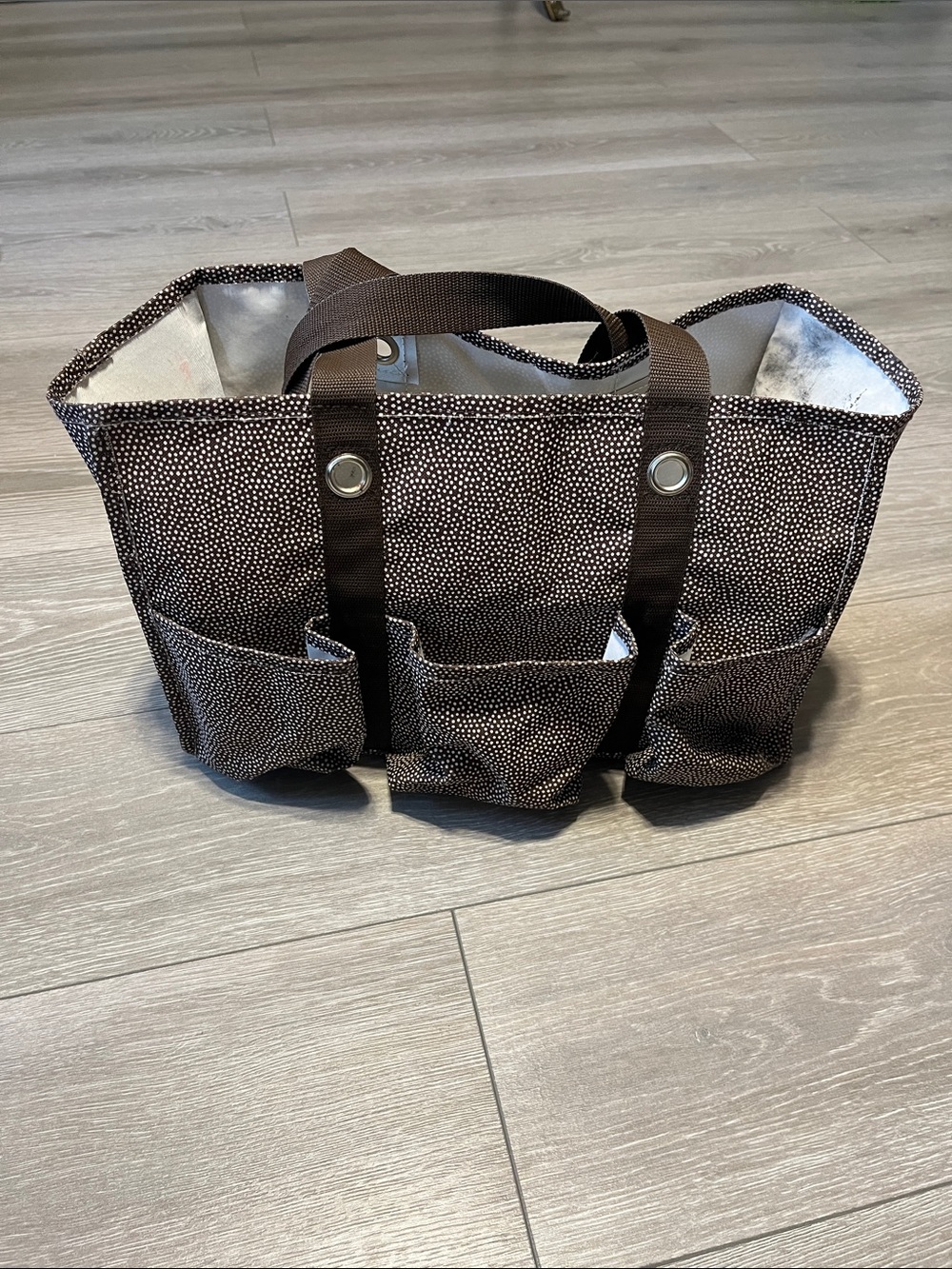 Thirty-One Brown Dotted Large Organizer Tote Bag